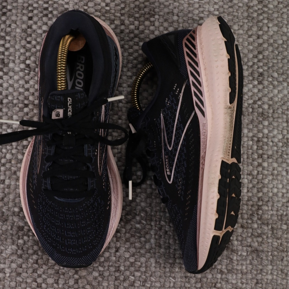 Brooks Glycerin GTS 19 Womens Running Shoes Navy Rose Gold 1203441B074 Size 8